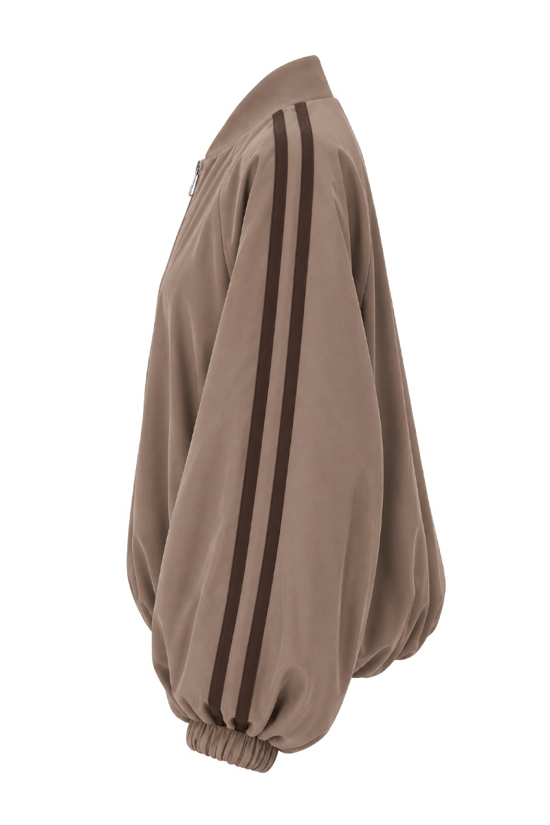 Damen Ballon-Blousonjacke mit Kontraststreifen & leichtem Futter