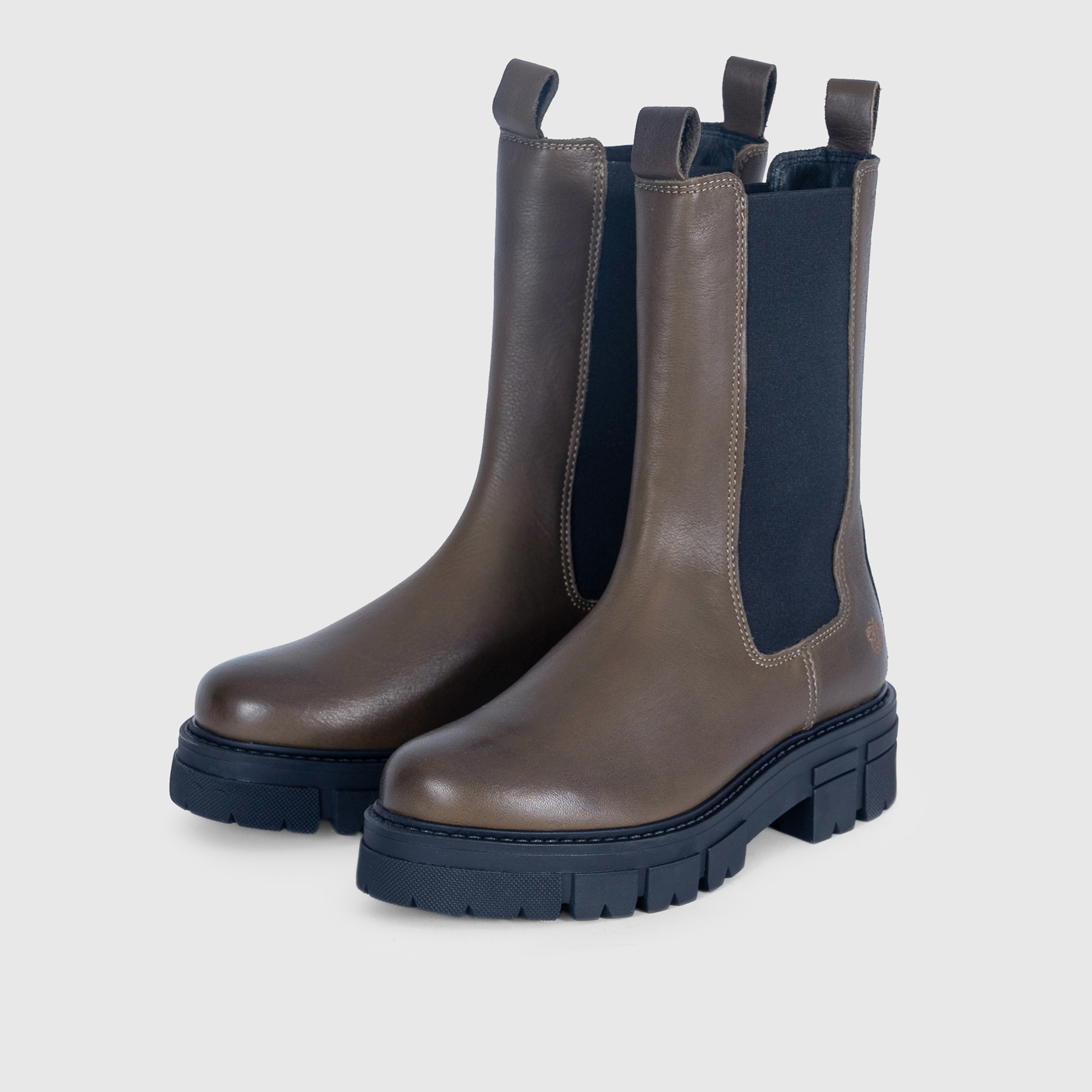 Apple of Eden Cher Damen High Chelsea Stiefel - glatt Leder