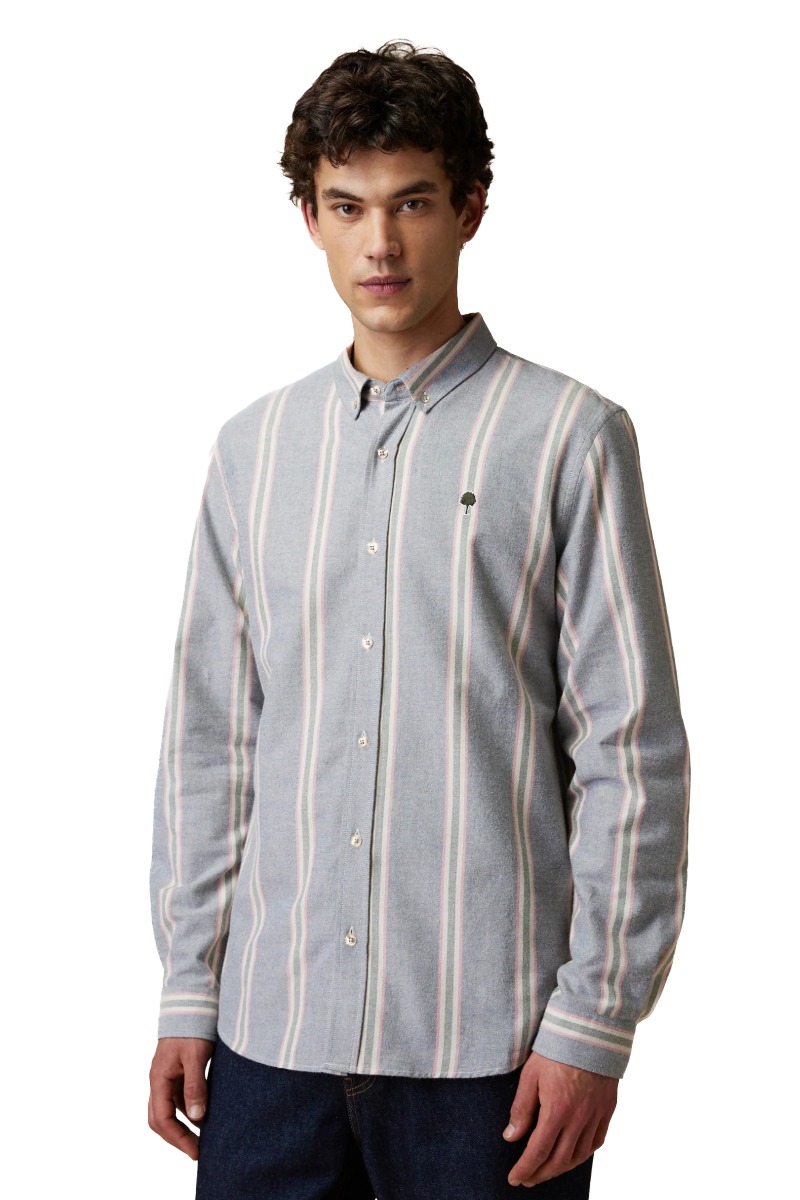 Faguo Ivoy Woven Herren Hemd - grey Stripes