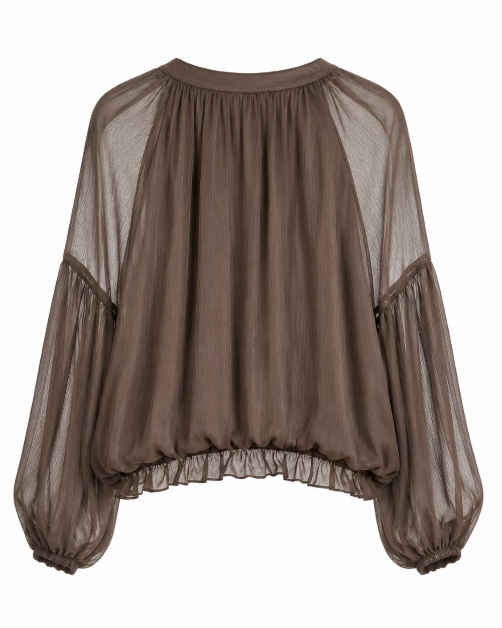 Bluse mit Raffungen und halber Knopfleiste