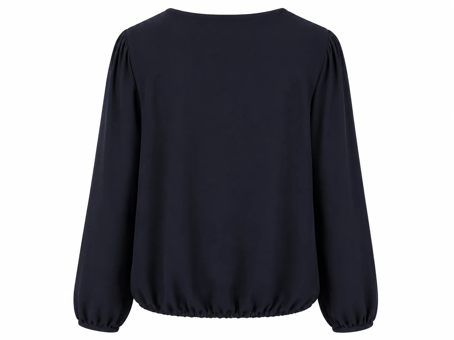 Ballonblusenshirt mit transparentem Oberstoff & V-Ausschnitt