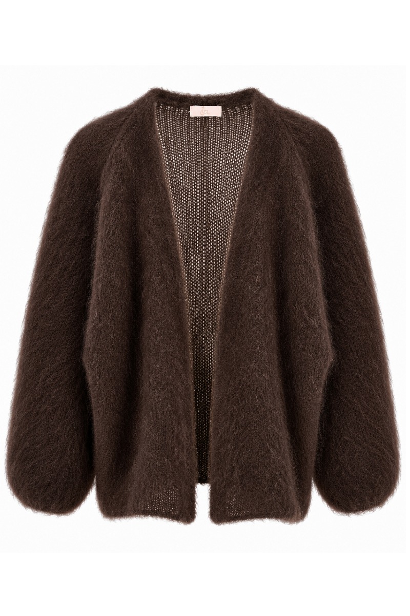 Offene Kid Mohair Strickjacke – 80 % Mohair Made in Italy