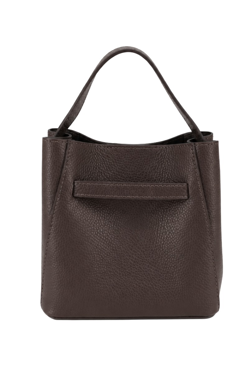 Leder Henkeltasche 0543 2-in-1 mit Drehverschluss & Innentasche