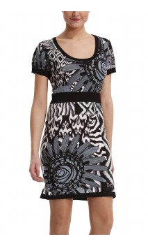 Desigual Blanco Y Negro Damen Kleid