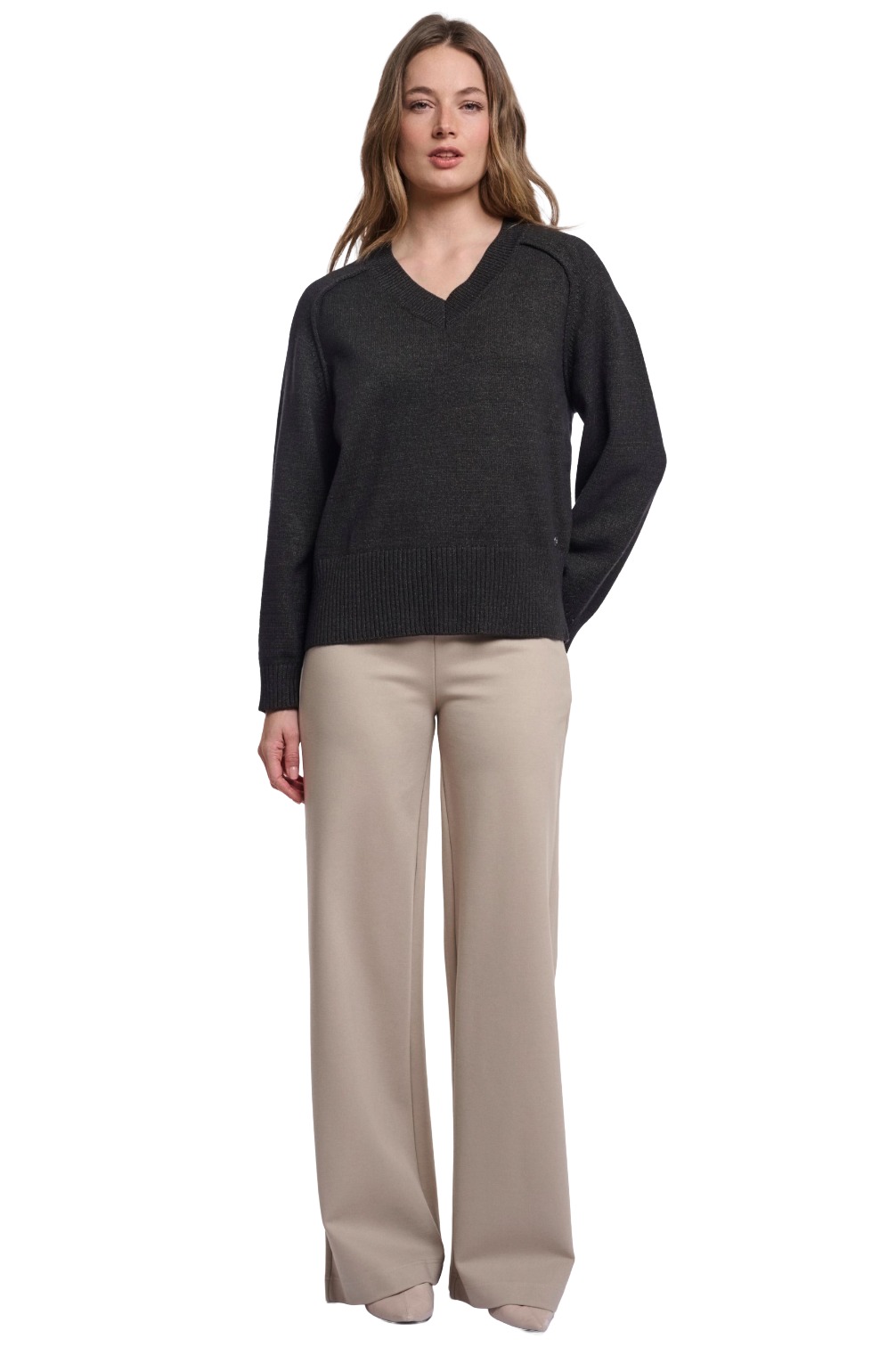 Rino & Pelle Riana Damen Strickpullover mit V-Ausschnitt