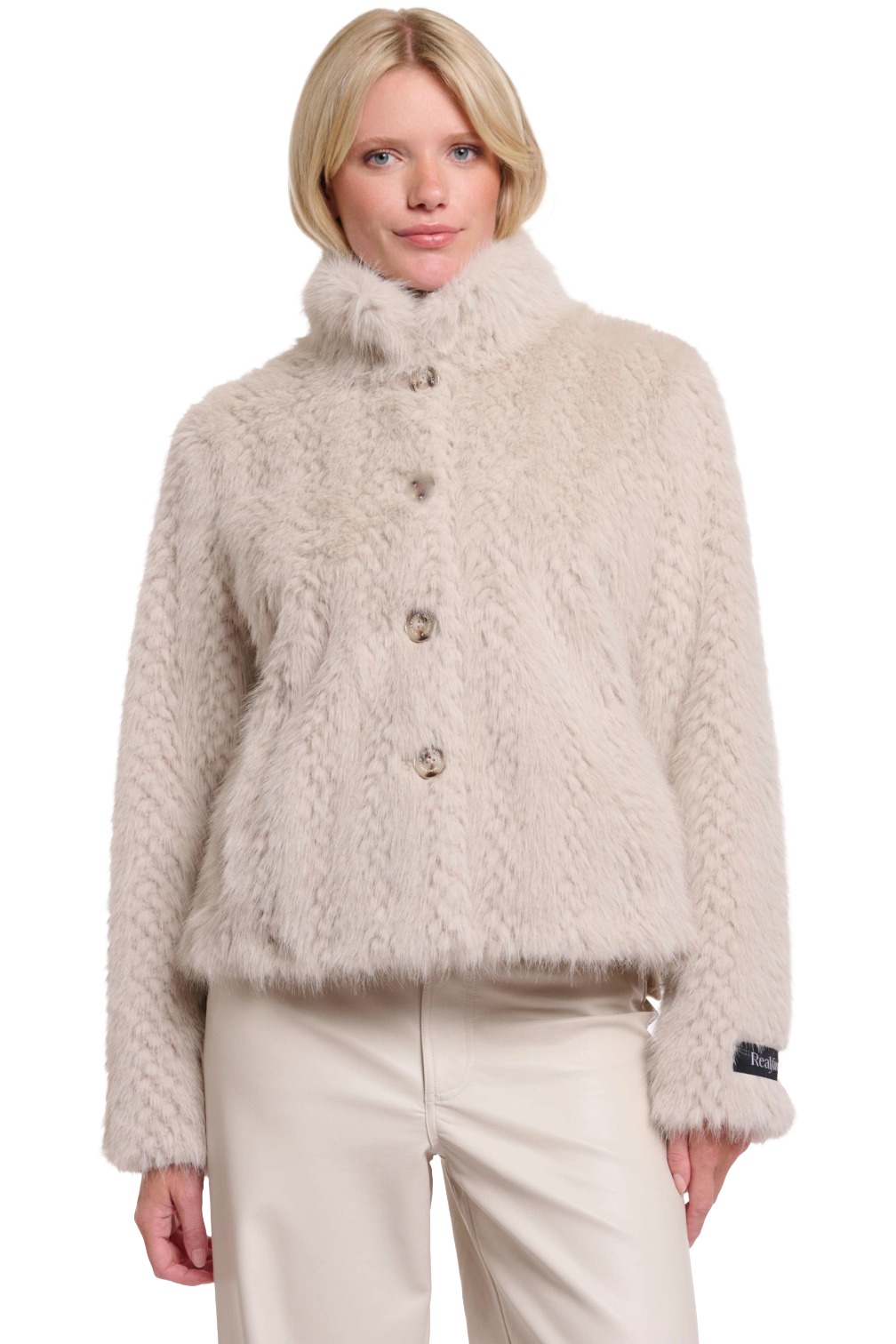 Rino & Pelle Vie Damen Kunstfelljacke mit Design