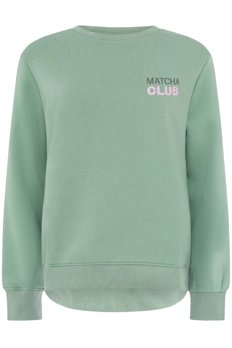 Zwillingherz Damen Sweatshirt „Matcha Morning Club“
