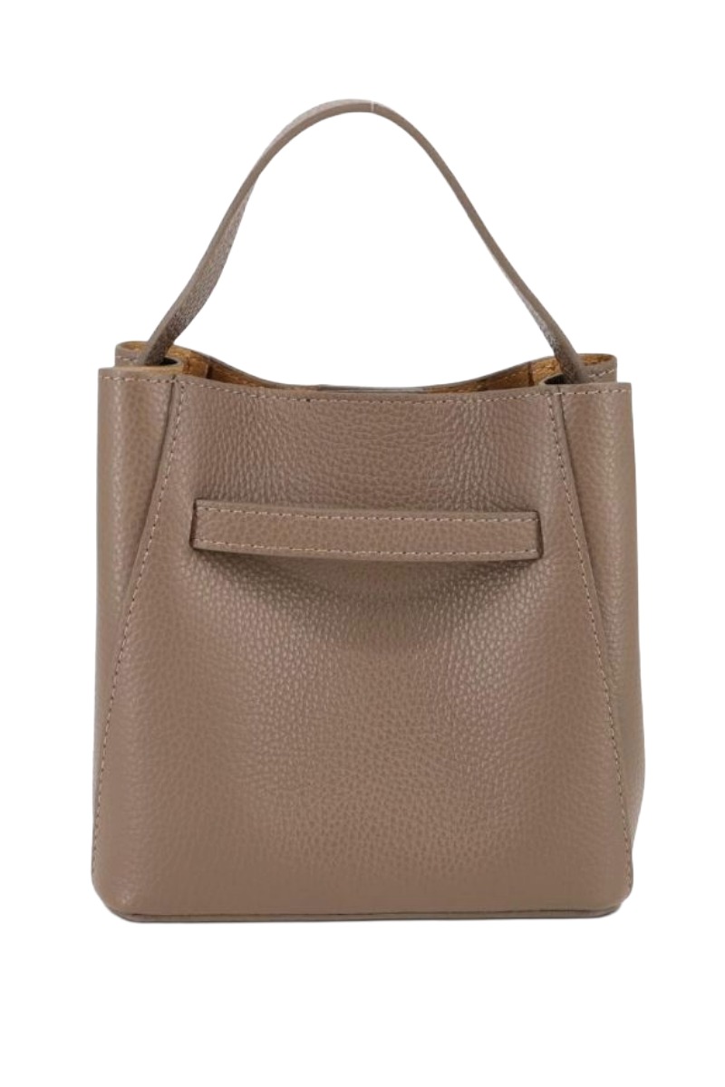 Leder Henkeltasche 0543 2-in-1 mit Drehverschluss & Innentasche