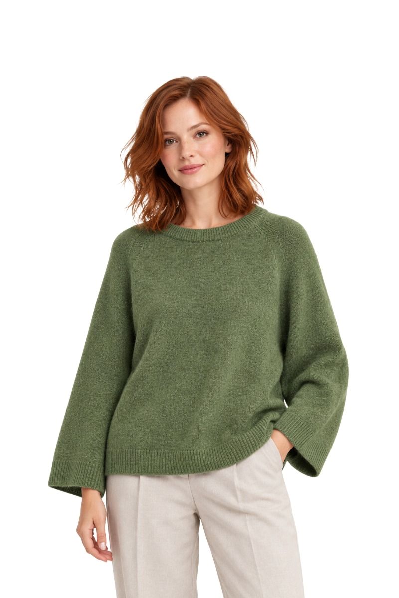 Damenpullover aus Alpaka-Wollmix mit Rundhals