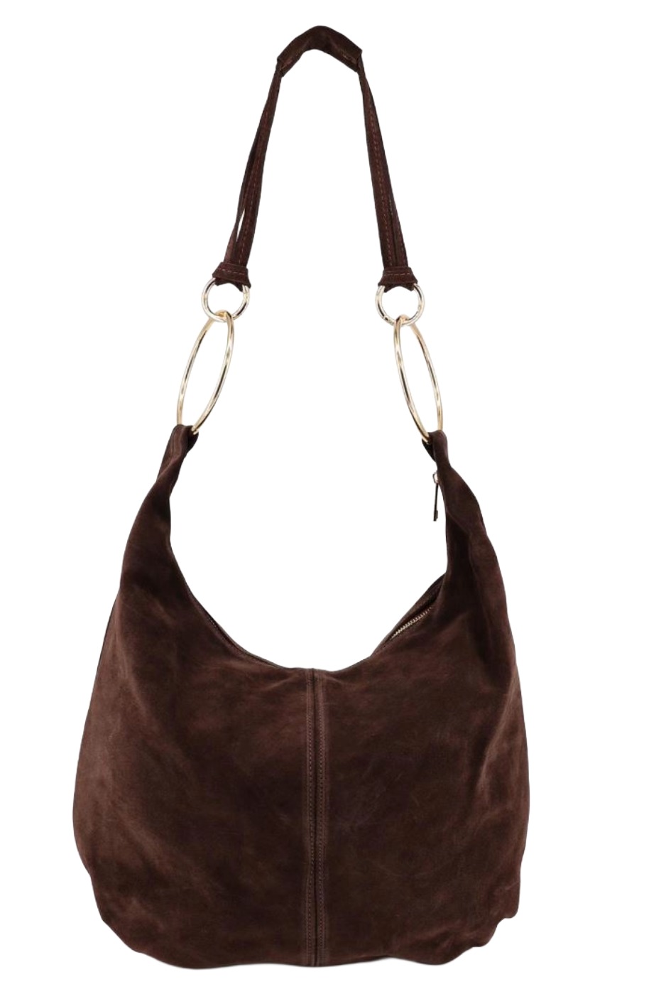 Wildleder - Shopper Hobo Bag 461 Damen Tasche mit Metallring-Henkel