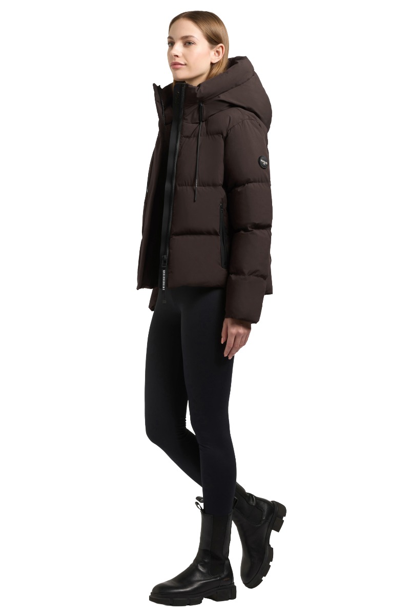 Khujo Enits 2 Matt Damen Kurz-Steppjacke mit Kapuze