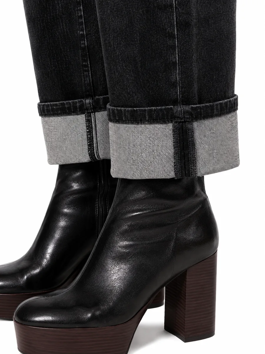 Zhrill Karli Damen Jeans – Relaxed Straight Fit mit Umschlag