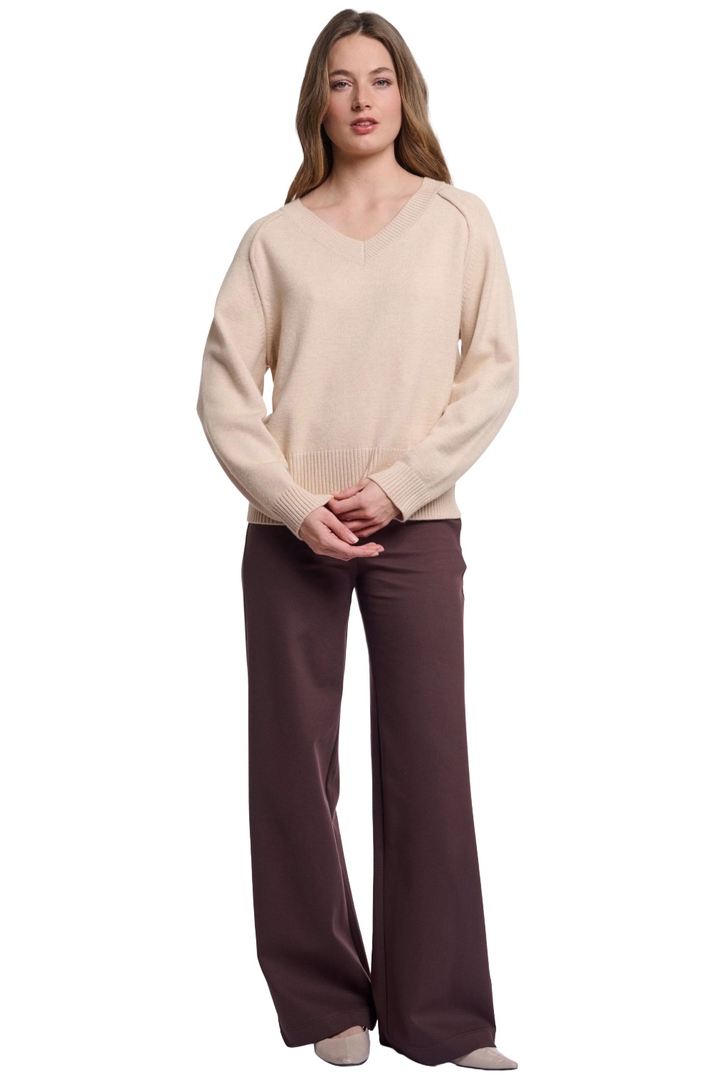 Rino & Pelle Riana Damen Strickpullover mit V-Ausschnitt