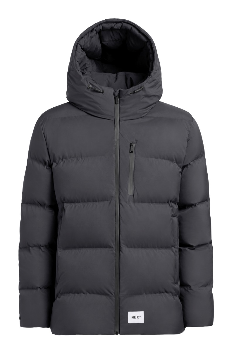 Khujo SILAS Herren Puffer-Steppjacke mit Kapuze und Brusttasche