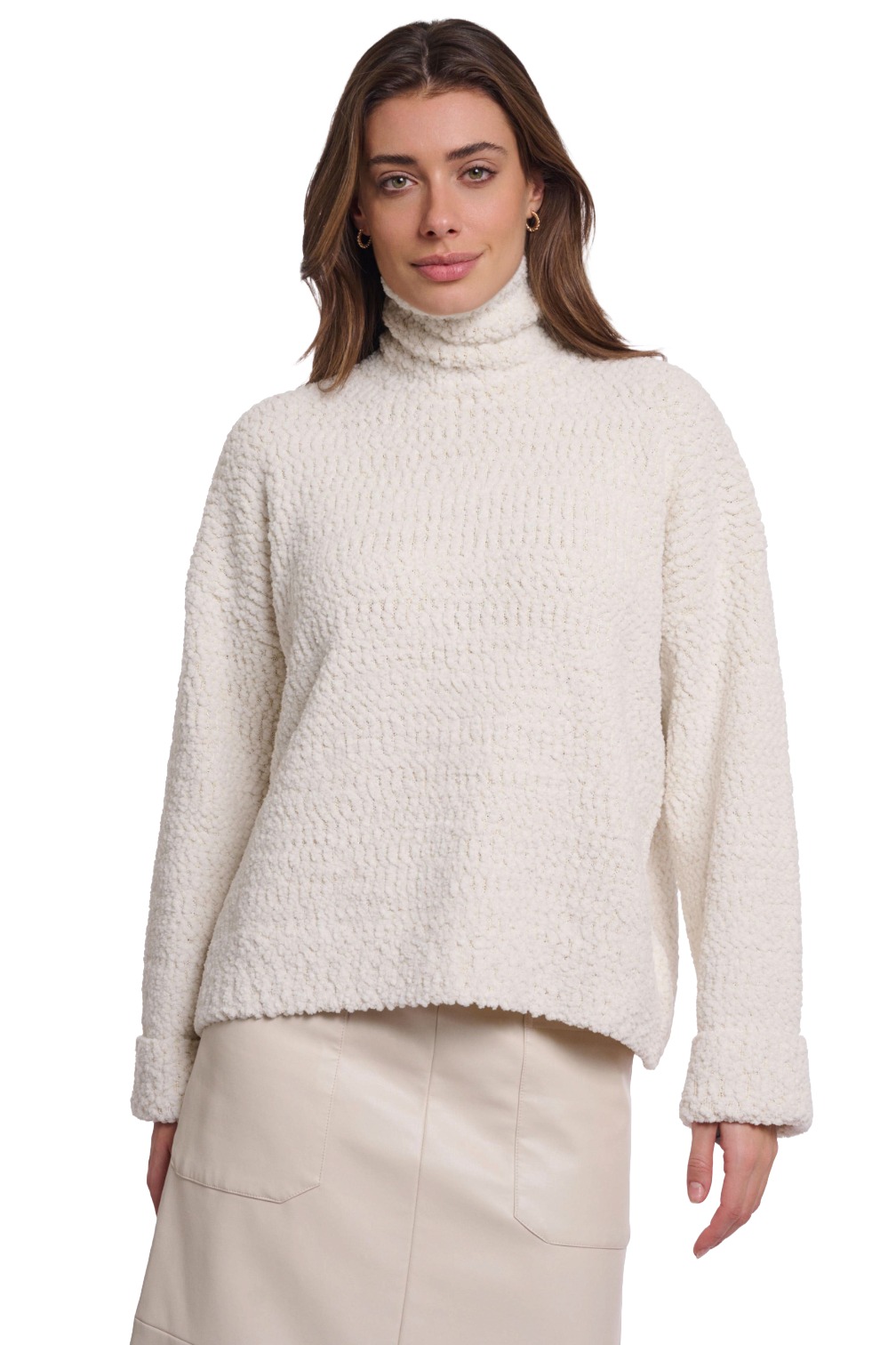 Rino & Pelle Mathilda Damen Strukturpullover mit Rollkragen