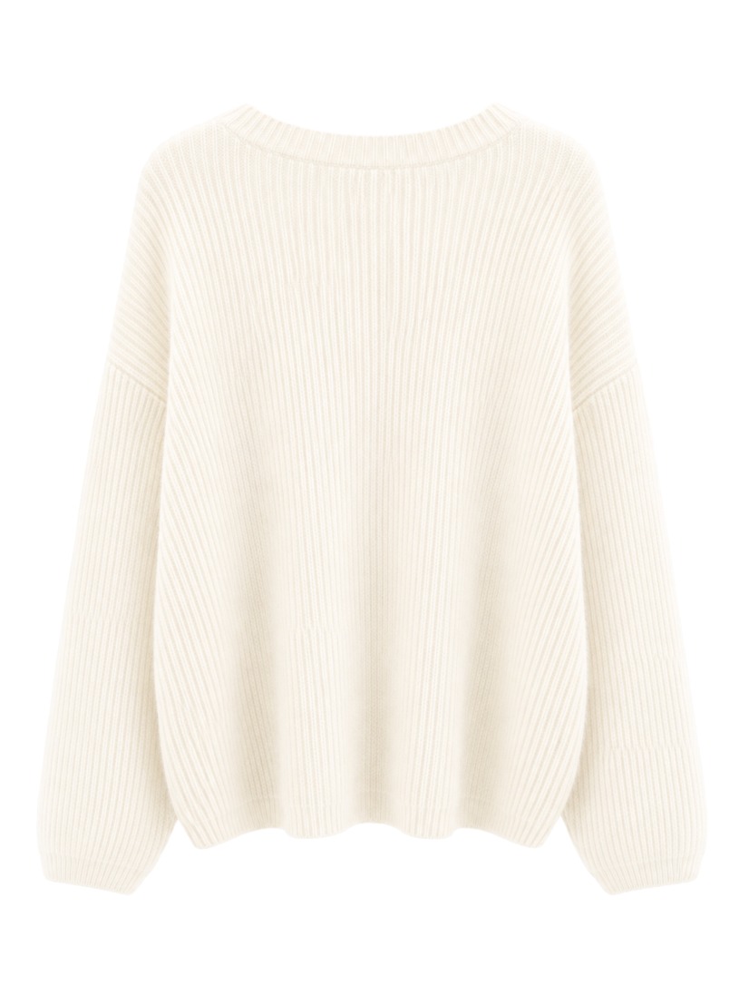Kuscheliger Oversize-Strickpullover mit Rippstruktur