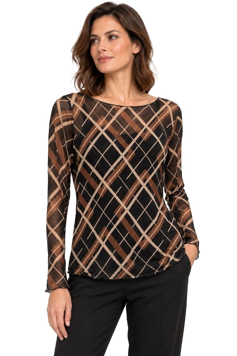 Leicht transparentes Unterzieh-Shirt Animal Print mit Kaschmir & Viskose