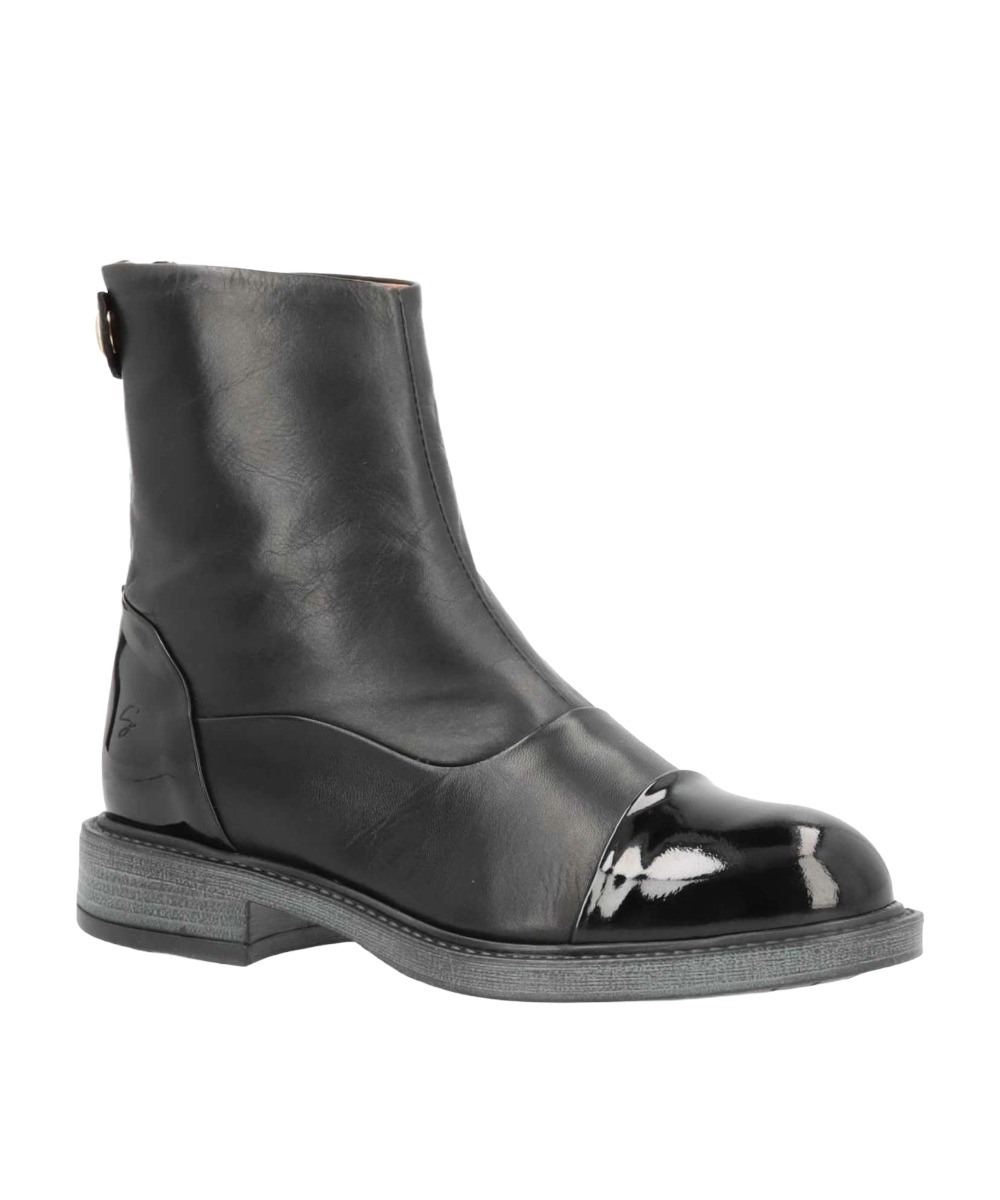 Shoedesign Copenhagen DAHLIA Leder-Stiefelette mit Lackdetails