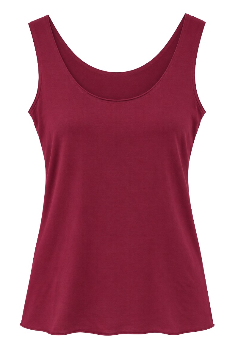 Damen Viskose Basic Top mit Rundhalsausschnitt