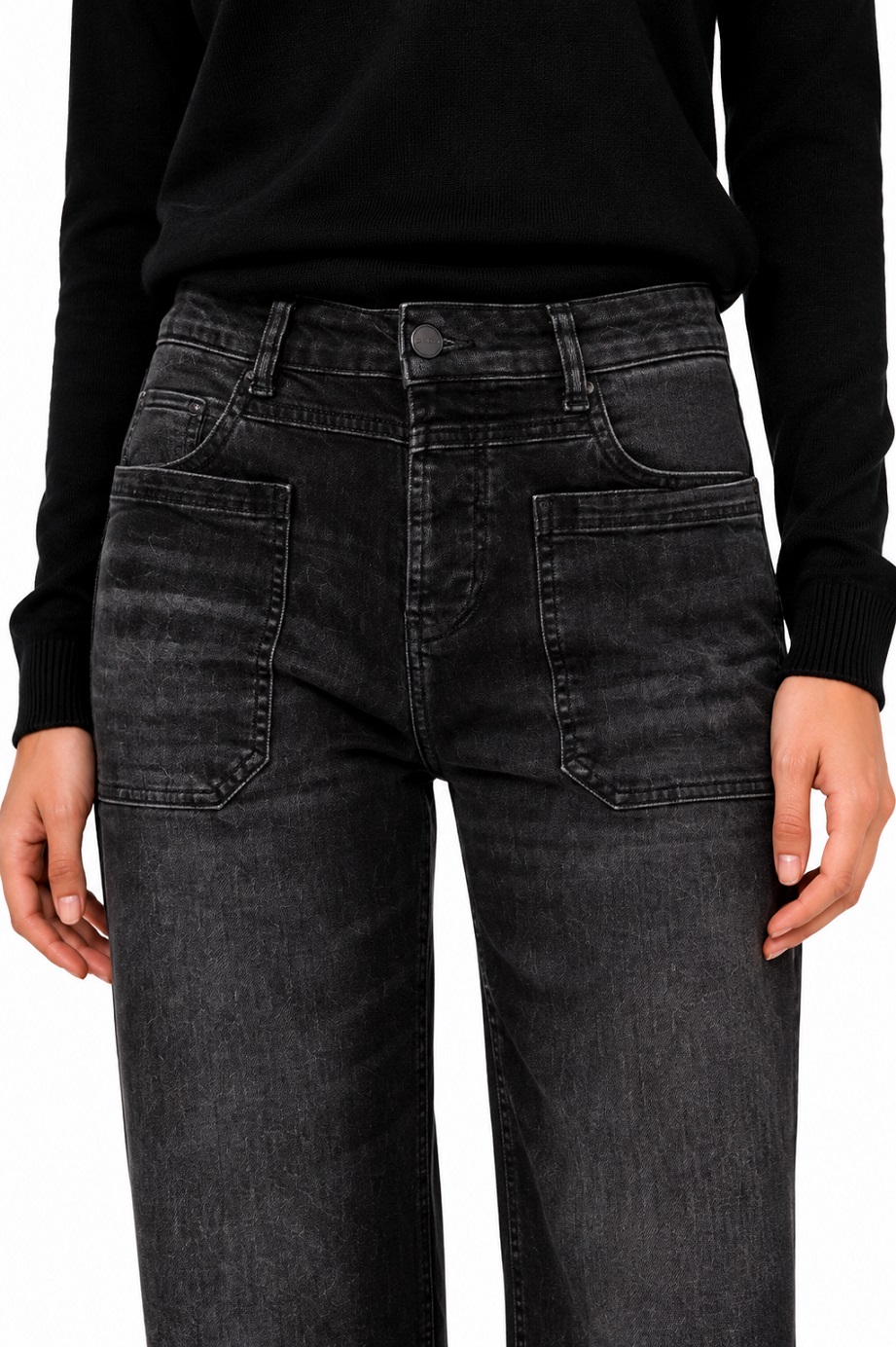 Zhrill Karli Damen Jeans – Relaxed Straight Fit mit Umschlag