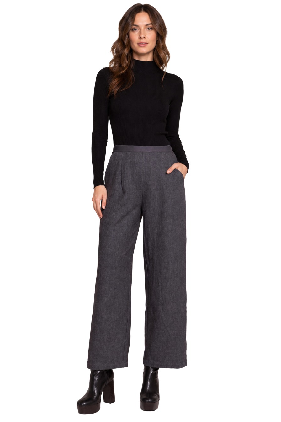 Zhrill Kelli Damen Hose mit weitem Bein & Bundfalten
