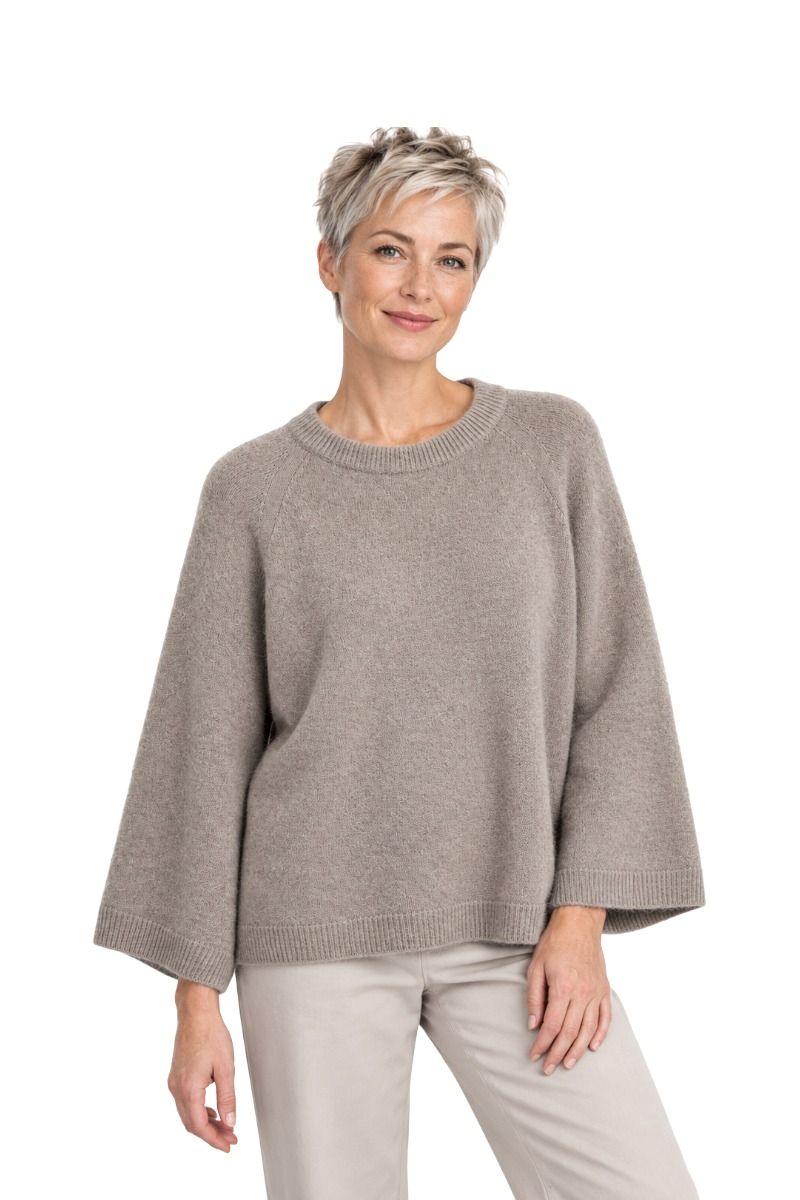 Damenpullover aus Alpaka-Wollmix mit Rundhals