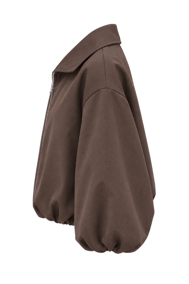 Ballon-Blouson-Jacke mit 3/4-Arm & Struktur