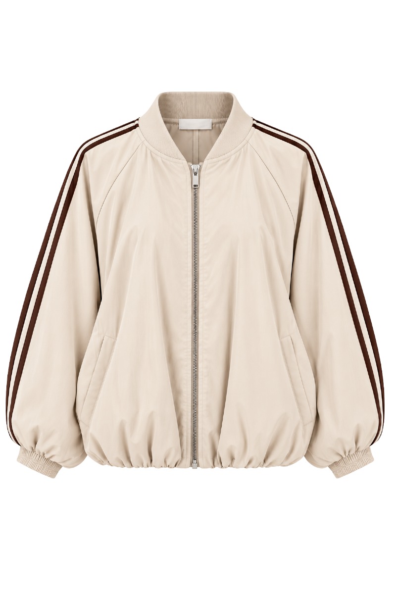 Damen Ballon-Blousonjacke mit Kontraststreifen & leichtem Futter