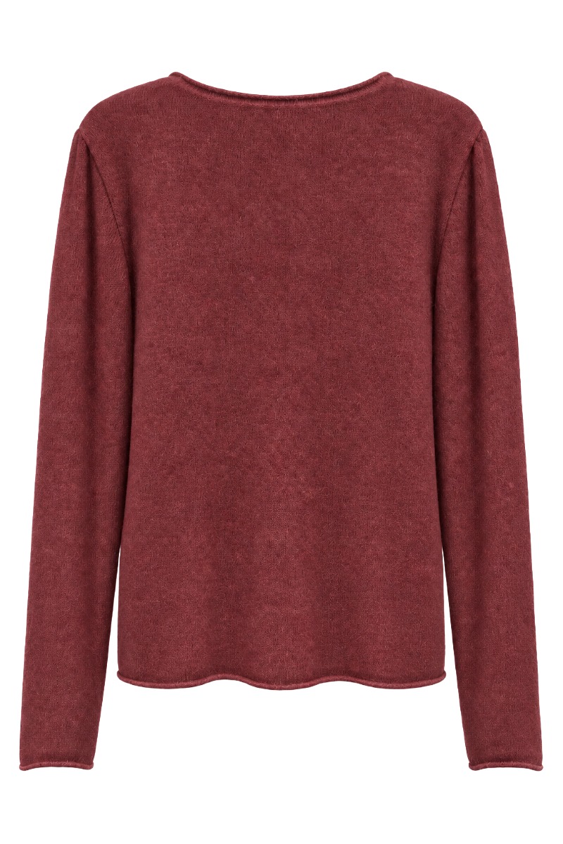 Feiner Strickpullover mit Rollkante & Angora