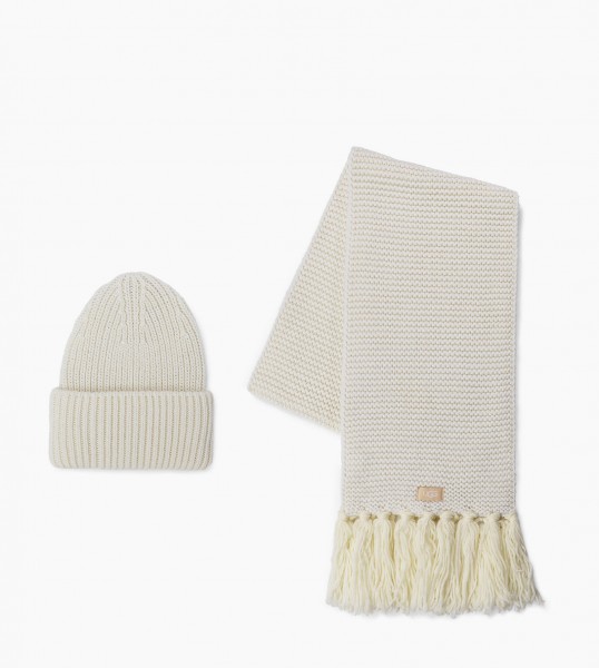 UGG Knit Cuff Hat and Scarf Damen Schal und Mütze Set